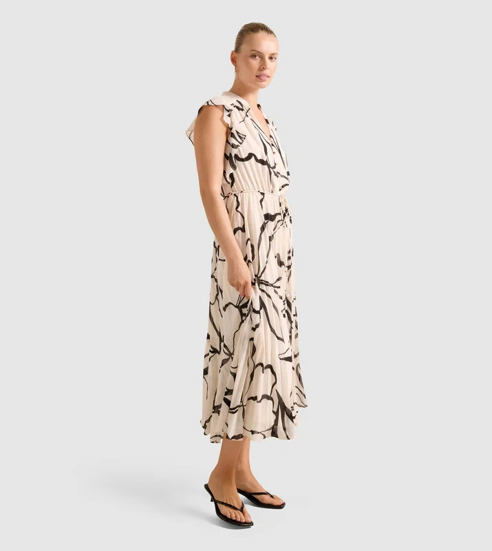 forever new  MORGAN Pleated Midi Dress for Women | Best Price UAE